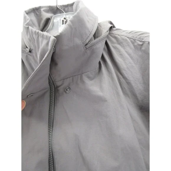 Eileen Fisher Jacket Small Petites Rain Coat Hoodie Organic Cotton - Picture 7 of 12